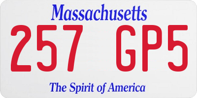 MA license plate 257GP5