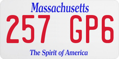 MA license plate 257GP6