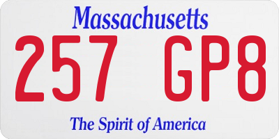 MA license plate 257GP8