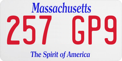 MA license plate 257GP9
