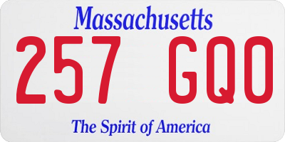 MA license plate 257GQ0