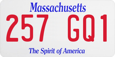 MA license plate 257GQ1