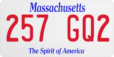 MA license plate 257GQ2