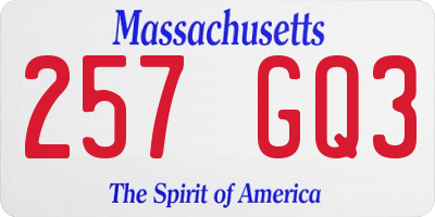 MA license plate 257GQ3