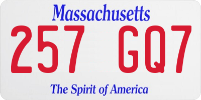 MA license plate 257GQ7