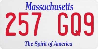 MA license plate 257GQ9