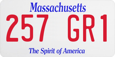 MA license plate 257GR1