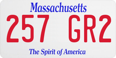MA license plate 257GR2