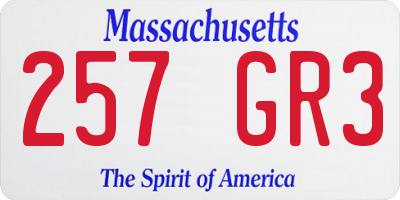 MA license plate 257GR3