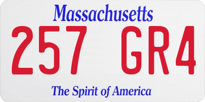 MA license plate 257GR4