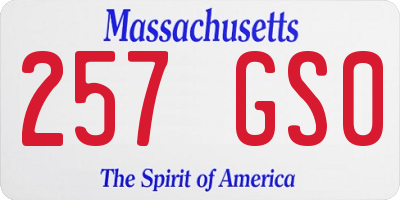 MA license plate 257GS0