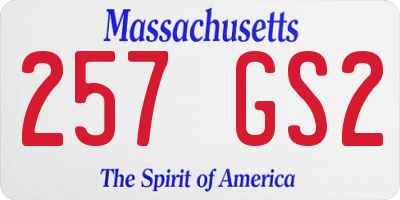 MA license plate 257GS2