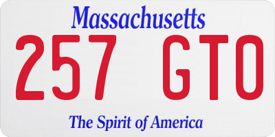 MA license plate 257GT0