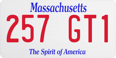 MA license plate 257GT1