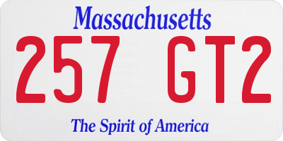 MA license plate 257GT2