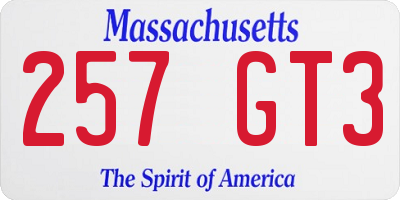 MA license plate 257GT3