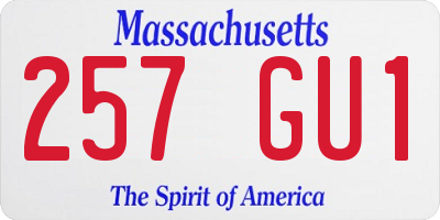 MA license plate 257GU1