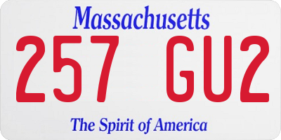 MA license plate 257GU2
