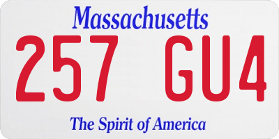 MA license plate 257GU4