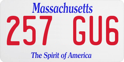 MA license plate 257GU6