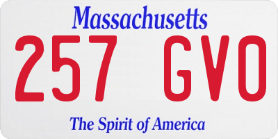 MA license plate 257GV0