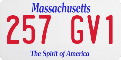 MA license plate 257GV1