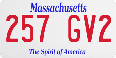 MA license plate 257GV2