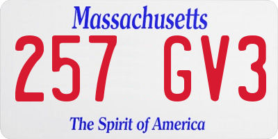 MA license plate 257GV3