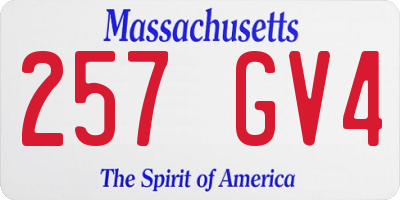 MA license plate 257GV4