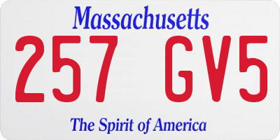 MA license plate 257GV5