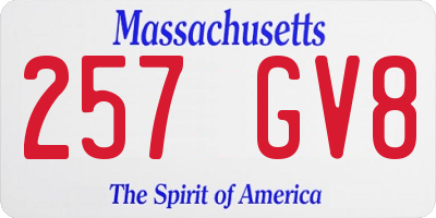 MA license plate 257GV8