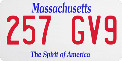 MA license plate 257GV9