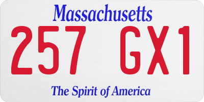 MA license plate 257GX1