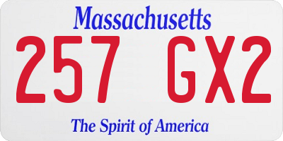MA license plate 257GX2