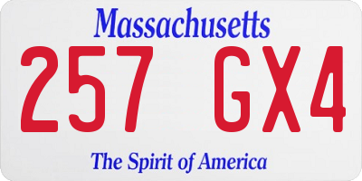 MA license plate 257GX4