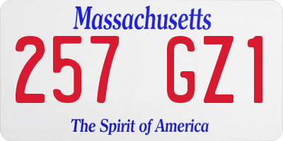 MA license plate 257GZ1
