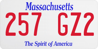 MA license plate 257GZ2
