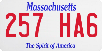 MA license plate 257HA6