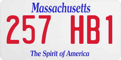 MA license plate 257HB1