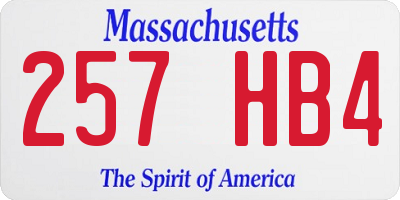 MA license plate 257HB4