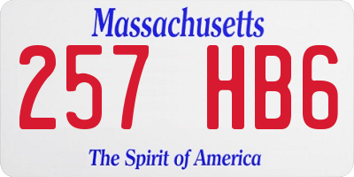 MA license plate 257HB6
