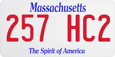 MA license plate 257HC2