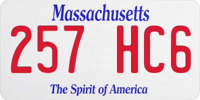 MA license plate 257HC6