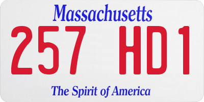 MA license plate 257HD1