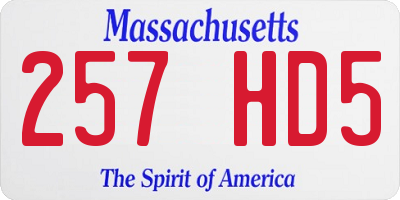 MA license plate 257HD5