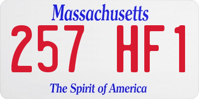 MA license plate 257HF1