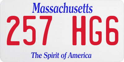 MA license plate 257HG6