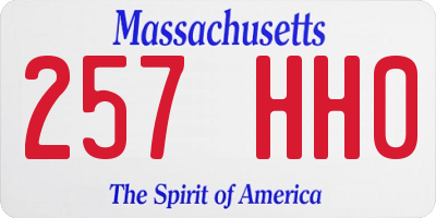 MA license plate 257HH0