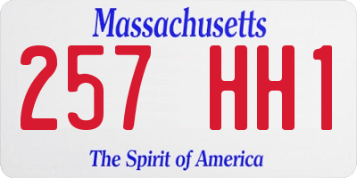 MA license plate 257HH1