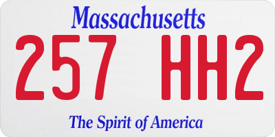 MA license plate 257HH2
